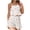 White, variant on SAZBJOJN Womens Pajama Sets 2 Piece Heart Polka Dot Pajama Set Ruffle Trim Ribbed Tank Top & Elastic Waist Shorts Summer Loungewear Sleepwear Cute Casual Pajamas for Women Set White Size M