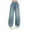 Blue, variant on KAUOD Girls Baggy Jeans Star Distressed Embroidery Cargo Denim Pants Teen Kids Wide Leg Flare Jeans Trousers with Pockets