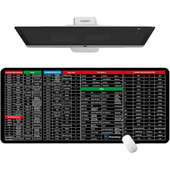 Alfombrilla de escritorio de atajo de Excel, alfombrilla de ratón de atajo de Exel, alfombrilla de ratón de atajo de teclado, alfombrilla de ratón de teclas de atajo, alfombrilla de ratón de atajo de
