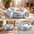 thumbnail image 7 of Small Dog Cat Bed Warm Cozy Plush Mat Removable Washable, 15.75x15.75x3.94 in, Blue, 7 of 7