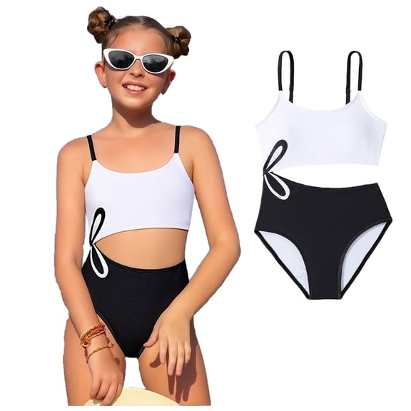 Girls Swimsuit Red One Piece Swimsuit Toddler Girl Bathing Suit for 11-12 Years