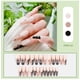 thumbnail image 1 of Uñas postizas, uñas postizas, regalos para mujeres que usan uñas al por mayor, uñas largas trapezoidales ruborizadas, cadena de tablero de ajedrez, camelia, manicura de uñas para usar., 1 of 2