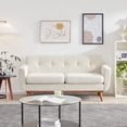 thumbnail image 7 of Tbfit 67" W Loveseat Sofa, Mid Century Modern Decor Love Seat Couches for Living Room, Button Tufted Upholstered Small Couch for Bedroom, Solid and Easy to Install Love Seats Furniture, Cream Beige, 7 of 7