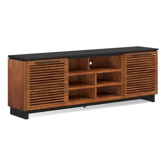 Bridgevine Home Graceland 85" Modern Media TV Stand in Dark Cherry Wood