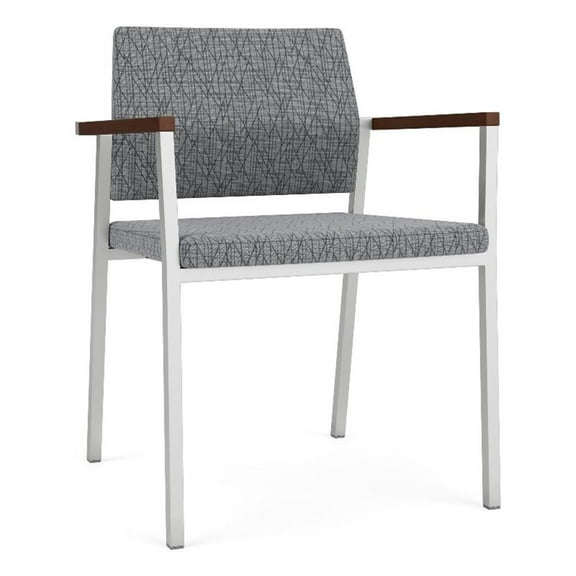 Avon Reception Waiting Guest Chair UPH Seat Back / Silver Steel / Gray