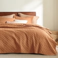 thumbnail image 1 of Colcha de cama tamaño queen size, marrón avellana, ligera para todas las estaciones, 1 of 7