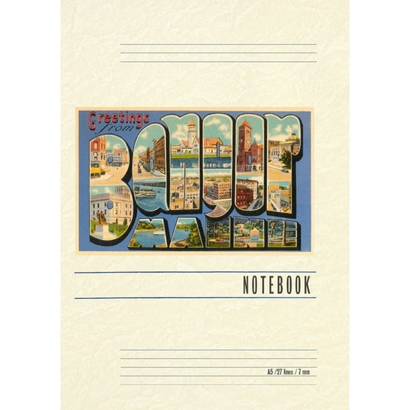 Vintage Lined Notebook Greetings from Bangor, (Paperback)