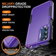 Starshop Samsung Galaxy S26 Ultra Case Phone Cover Shockproof Case With Glass Screen - Purple