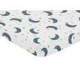 thumbnail image 3 of Sweet Jojo Designs Moon Bear Blue Gold and Grey Mini Fitted Crib Sheet, 3 of 3