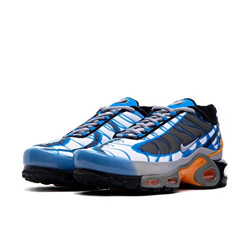 blue orange and white air max plus