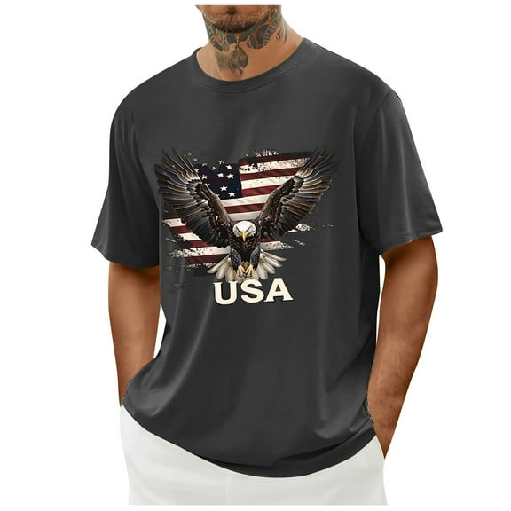 cllios Men's 4th of July Shirts Independence Day American Flag Graphic Tees Summer Short Sleeve Workout T Shirts Patriotic Tshirts for Men