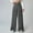 Gray, variant on Women's Solid Color Straight-Leg Casual Pants with Elastic Waist and Zipper Pockets