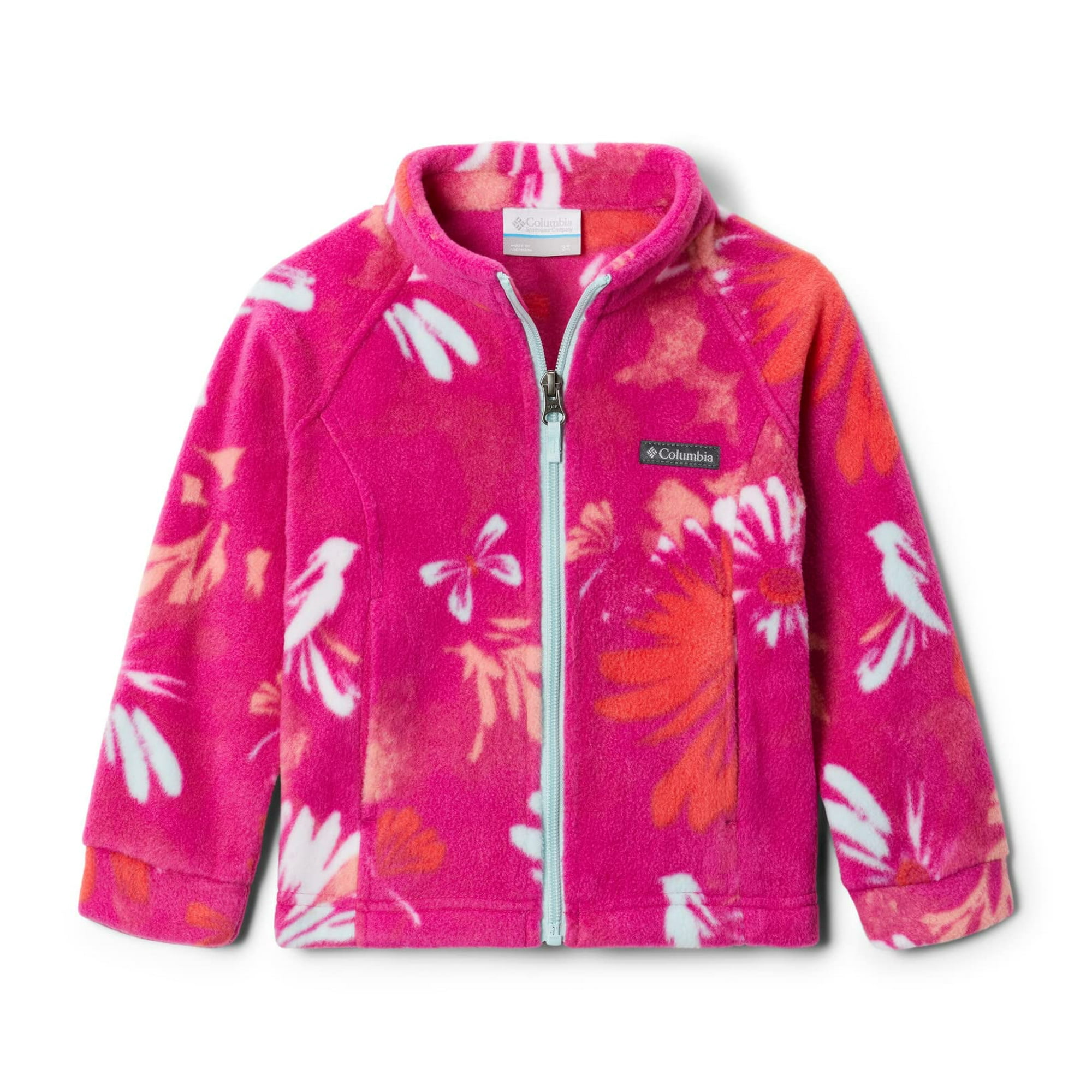Columbia Kids Toddler Girls Benton Springs Ii Printed Fleece Jacket Wild Fuchsia Daisy Party Multi 2T Walmart