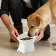 thumbnail image 4 of Elevated Ceramic Pet Feeder Bowl With Non Slip Base Ergonomic Tilted Feeding Station For Cats And Dogs(White-13X10Cm), 4 of 4