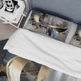 thumbnail image 4 of Designart "Abstract Harmony Shapes and Lines I" Abstract Marble Bedding Covert Set - Modern Gold Abstract Bed Set With 2 Shams, 4 of 6