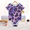 thumbnail image 6 of Purple Leopard Skin Texture Pure Cotton Bodysuit Short Sleeve Pajamas One-Piece Romper Unisex 18M, 6 of 6