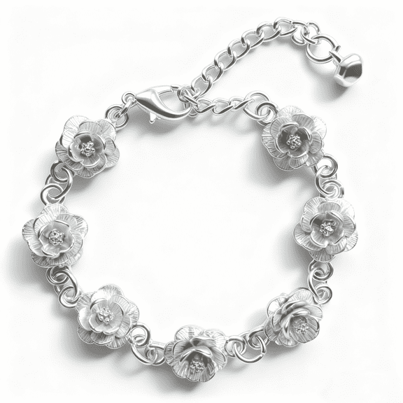 Charm Bracelets for Women Sterling Silver Plated Bracelets for Women Lady's Pendent Charm Cuff Bracelets