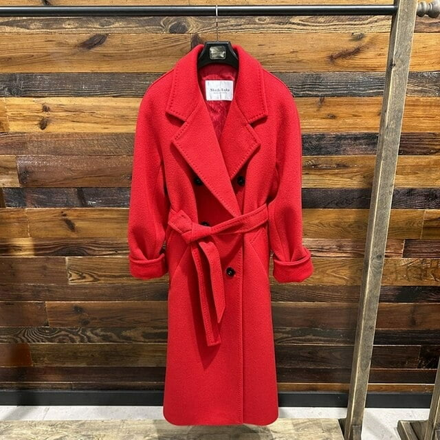QueenLine Wool Long Loose Double breasted 100% Wool Camel Black, Belt Classic Commuter Coat