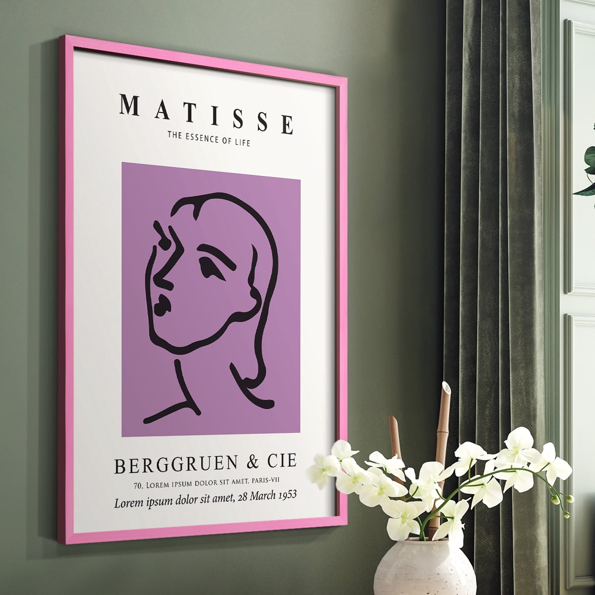 Matisse CVIII Framed Print in Pink Solid Wood 16 x 20 Framed Print