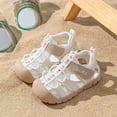 thumbnail image 4 of JIAYUE Toddler Boys Girls Athletic Sandals Summer Baby Breathable Soft Sole Hook And Loop Sports Footwear Mesh Letter Print Closed Toe Walking Shoes For Kids, 4 of 4
