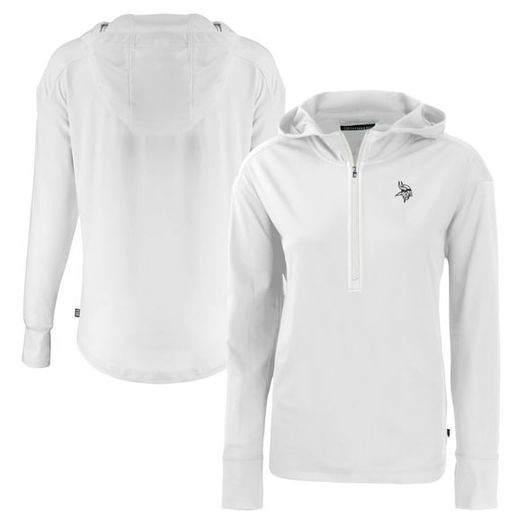 Women's Cutter & Buck  White Minnesota Vikings Daybreak Eco Recycled Half-Zip Hoodie
