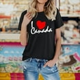 thumbnail image 2 of AQUARIVE T-Shirts à Manches Courtes pour Femmes, Impression Tendance, Col Rond, Coton Confortable, Décontracté, Été, Noir P, 2 of 5