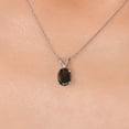 thumbnail image 3 of Gem Stone King 10K White Gold Brown Smoky Quartz Pendant Necklace for Women | 0.75 Cttw | Gemstone Birthstone | Oval 7X5MM | With 18 inch Chain, 3 of 6