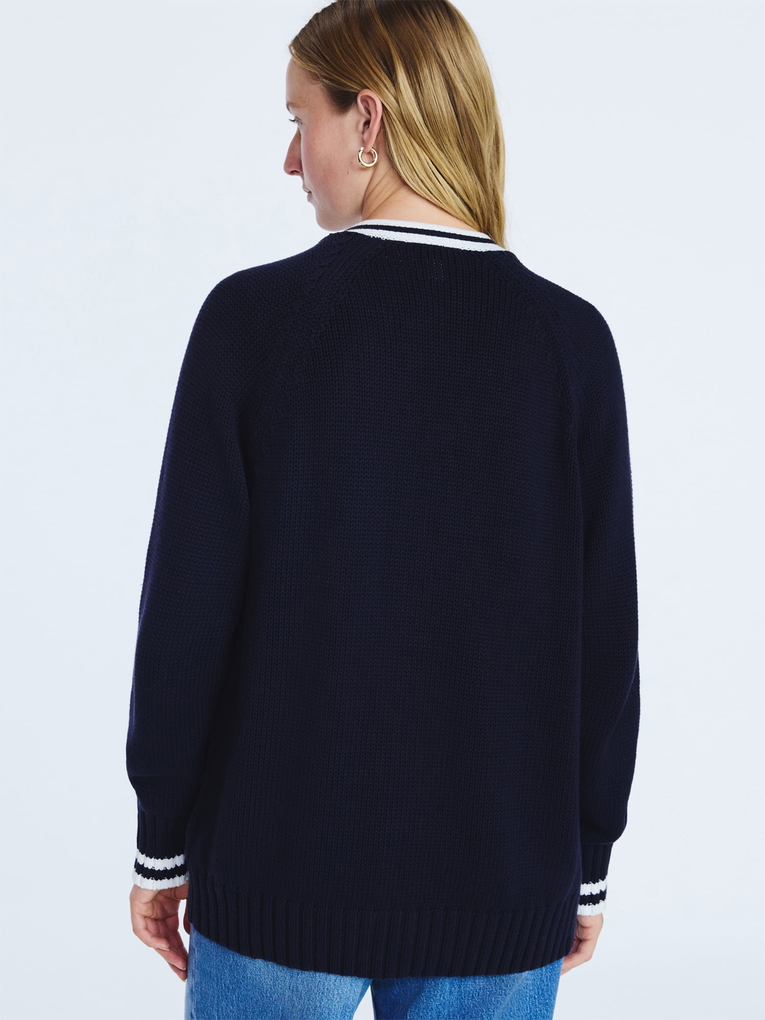 Free Assembly Women's and Women's Plus Cotton Grandpa Cardigan Sweater, Sizes XS-4X