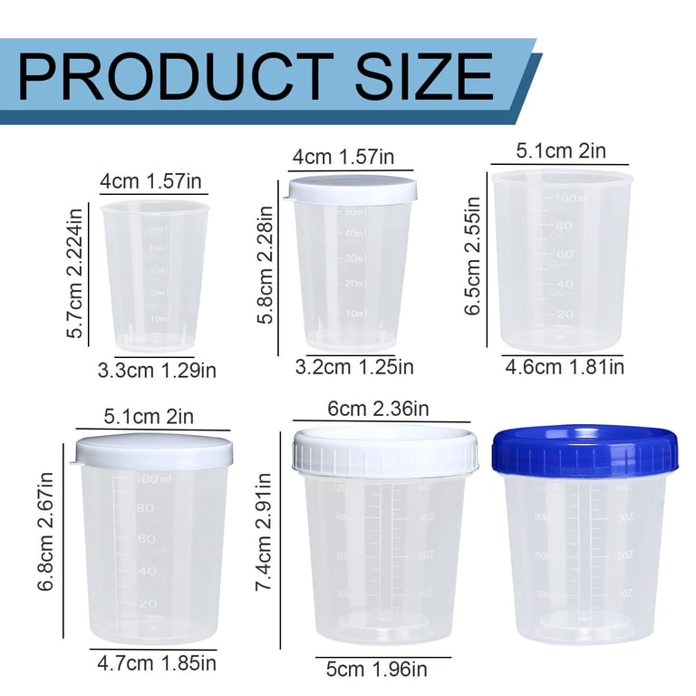 Mini Plastic Measuring Cup,50ml Small Dressing Container for Kitchen Sauce  Lunch Box Meal Prep,Measuring Tools,Sauce Cups,120ML white lid,1PC -  Walmart.com