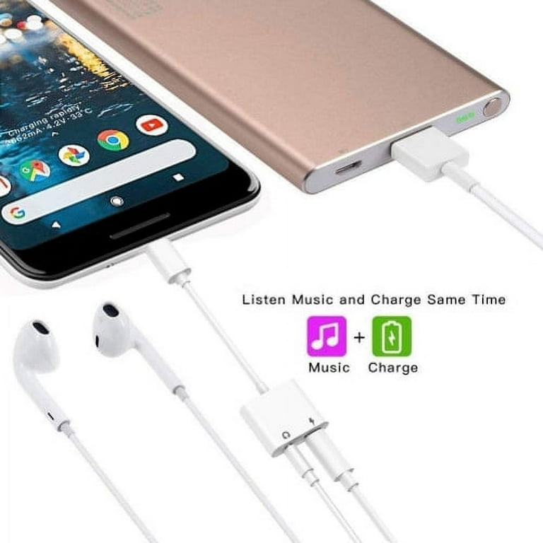 [MFi Certified] iPhone 15 Headphone Adapter Splitter, 2 in 1 USB Type C to  3.5 mm Aux Audio Adapter with PD 60W Fast Charging for iPhone 15/15 Plus/15