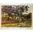 thumbnail image 2 of Georges Gaudion 24x20 Gold Ornate Framed and Double Matted Museum Art Print Titled - House Behind the Trees, 2 of 4