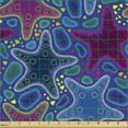 thumbnail image 2 of Ambesonne Nautical Fabric by the Yard Upholstery, Starfish Animal Art, 1 Yard, Turquoise Pink, 2 of 5