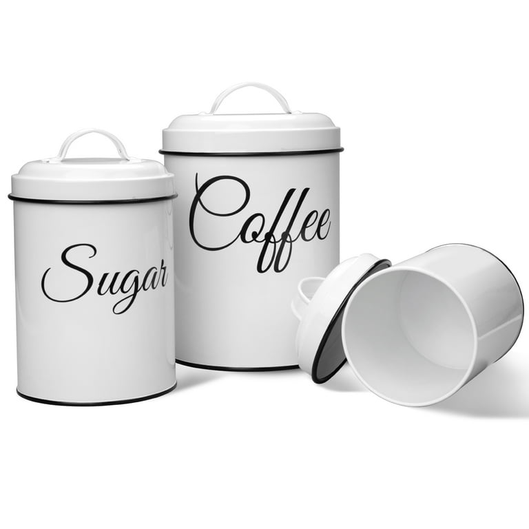Mixpresso 3 Piece Set Of Airtight Plastic Canister With Bamboo Lid,  Canisters For Kitchen Counter, Coffee And Sugar Canister Set, Decorative  Sugar