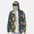 thumbnail image 6 of Rocae Blue Floral Print Breathable Sun Protection Hoodie Quick-Dry Lightweight Long Sleeve Hoodie Unisex Running Sports Shirt Large, 6 of 9