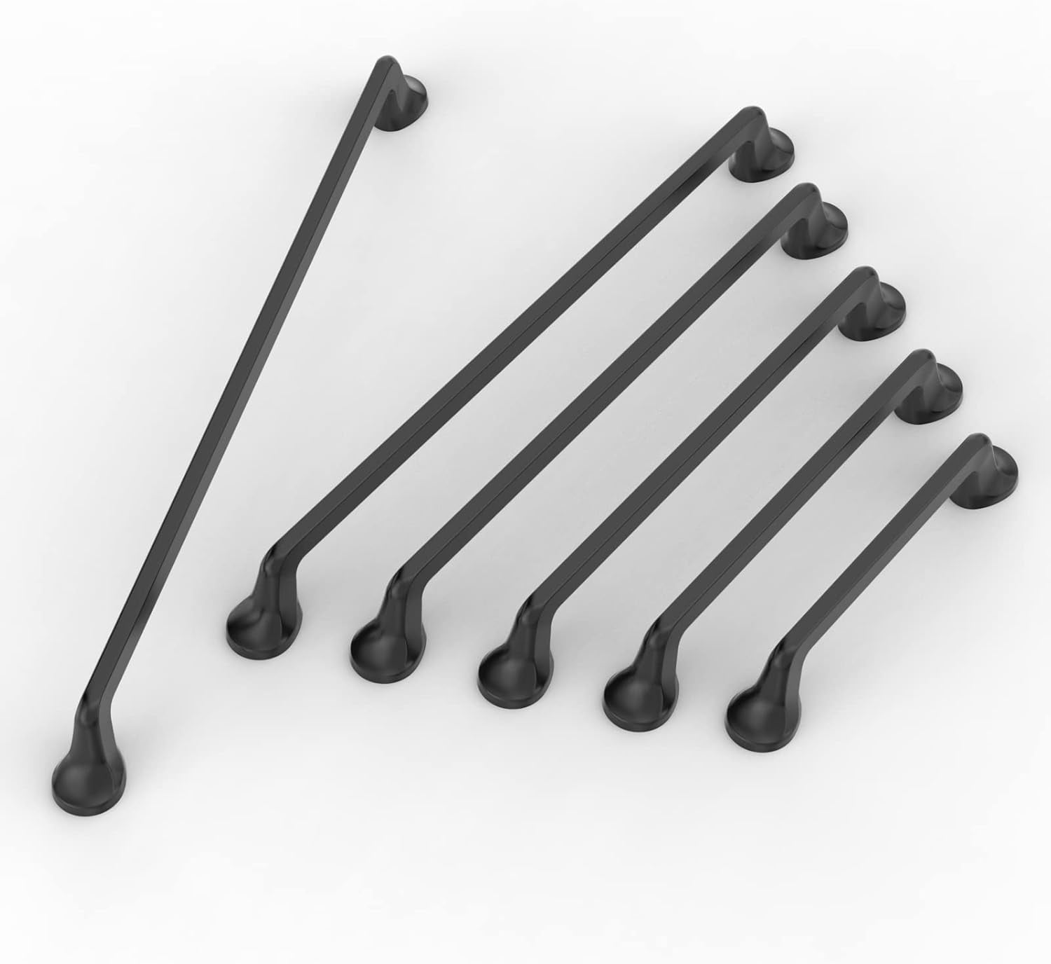 Furniware 10 Pack Cabinet Pulls, Hardware Drawer Handles, Zinc Alloy Kitchen Cabinet Door Handles Pull, Matte Black-96mm(3.8 Inch) Hole Center