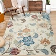 thumbnail image 2 of HOMERRY Area Rug 5' x 7' Washable Modern Floral Rugs for Living Room Non-Slip Accent Carpet Beige, 2 of 5
