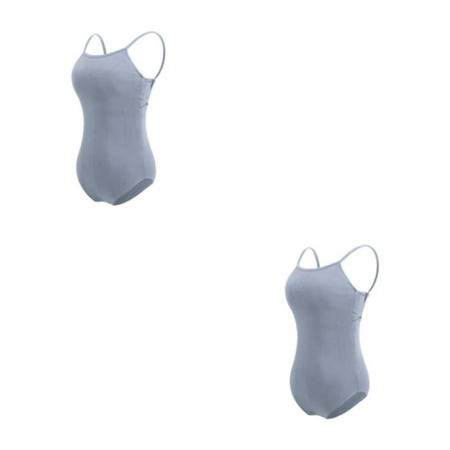 Qarigey Traje de baile Leotardo de ballet Traje de baile Resiliencia Transpirable Profesional Exquisito Entrepierna cerrada Gris claro Gris claro METRO 2piezas