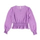 thumbnail image 2 of bar III Blusa sin mangas con fruncido para mujer, Púrpura, pequeña, 2 of 2