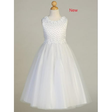 Lito First Communion Satin With Pearl Dress Walmart Com