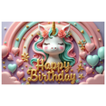 thumbnail image 3 of Yatrandify Colorful Unicorn Happy Birthday Banner Flowers Pastel Hearts for Kids Party Celebration Decoration, 3 of 7