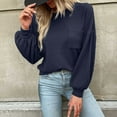 thumbnail image 6 of BLVB Womens Long Sleeve Tops Dressy Casual Spring Fall Crewneck Knit Blouses Back Cutout Shirts Pullover Fashion Navy, 6 of 6