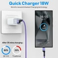thumbnail image 2 of Type C Charger Fast Charging 18W Charger Adapter with USB C Cable 6FT Fast Charging Nylon Braided Type C Charger Cable for Samsung, Purple, 2 of 7