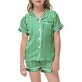 thumbnail image 4 of Ensemble de Pyjama Garçon Imprimé Manches Courtes à Boutons Tenue d'Intérieur Ensemble Pyjama Fillette Mignon Pjs pour Filles Garçons Mode Filles, 4 of 4