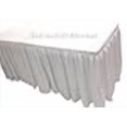 thumbnail image 4 of 5' Ft. Fitted Tablecloth Double Pleated Polyester Table Skirt Cover W/top Topper White, 4 of 4