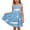 E269-Blue, variant on Girls' Summer Printed Casual Dress, Cute Ruffled Suspender Tiered Dress, Versatile Everyday Dress, with Pockets