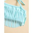 thumbnail image 6 of Baby Girls Three Piece Swimsuits, Halter Tassel Tops Bikini Bottom Headband Set, 6 of 8
