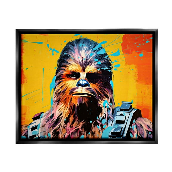 Stupell Industries Urban Splash Sci-Fi Creature Fairy Tales & Fantasy Painting Black Floater Framed Canvas Art Print Wall Art, 21 x 17