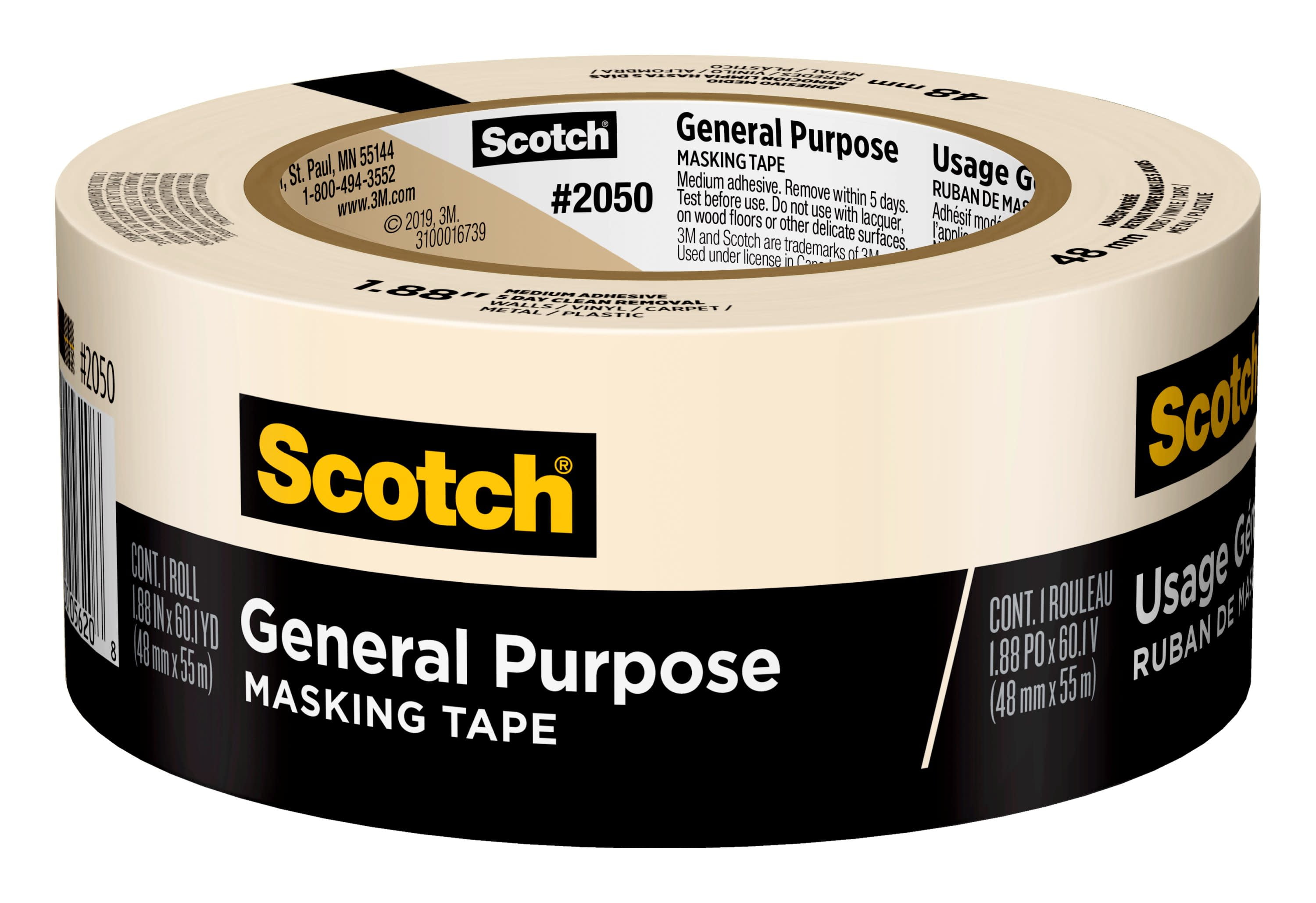 10 Rolls 60 FT General Purpose Masking Tape 0.59" inch Adhesive Ivory White LOT 
