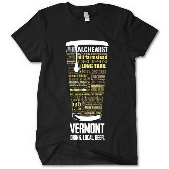 Vermont Breweries T-Shirt - Black, Medium | Unique Beer Gifts for Dad & Him