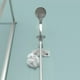 thumbnail image 4 of Soporte de ducha sin perforaciones, cabezal universal, roseta ajustable, boquilla de baño, base de ducha de plástico con forma de flor y sol., 4 of 6